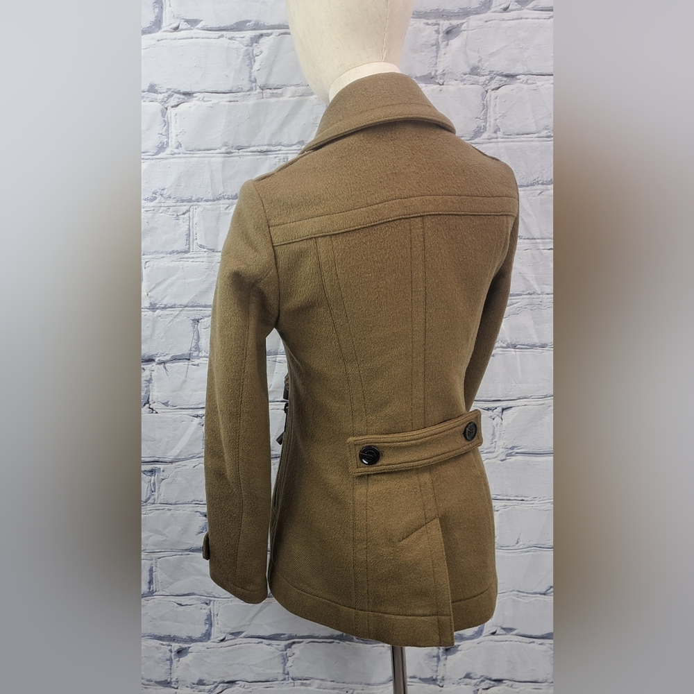 Burberry Women's Pea Coat Winter Jacket Wool Toggle Duffle Double Breasted 2 US - Picture 7 of 16